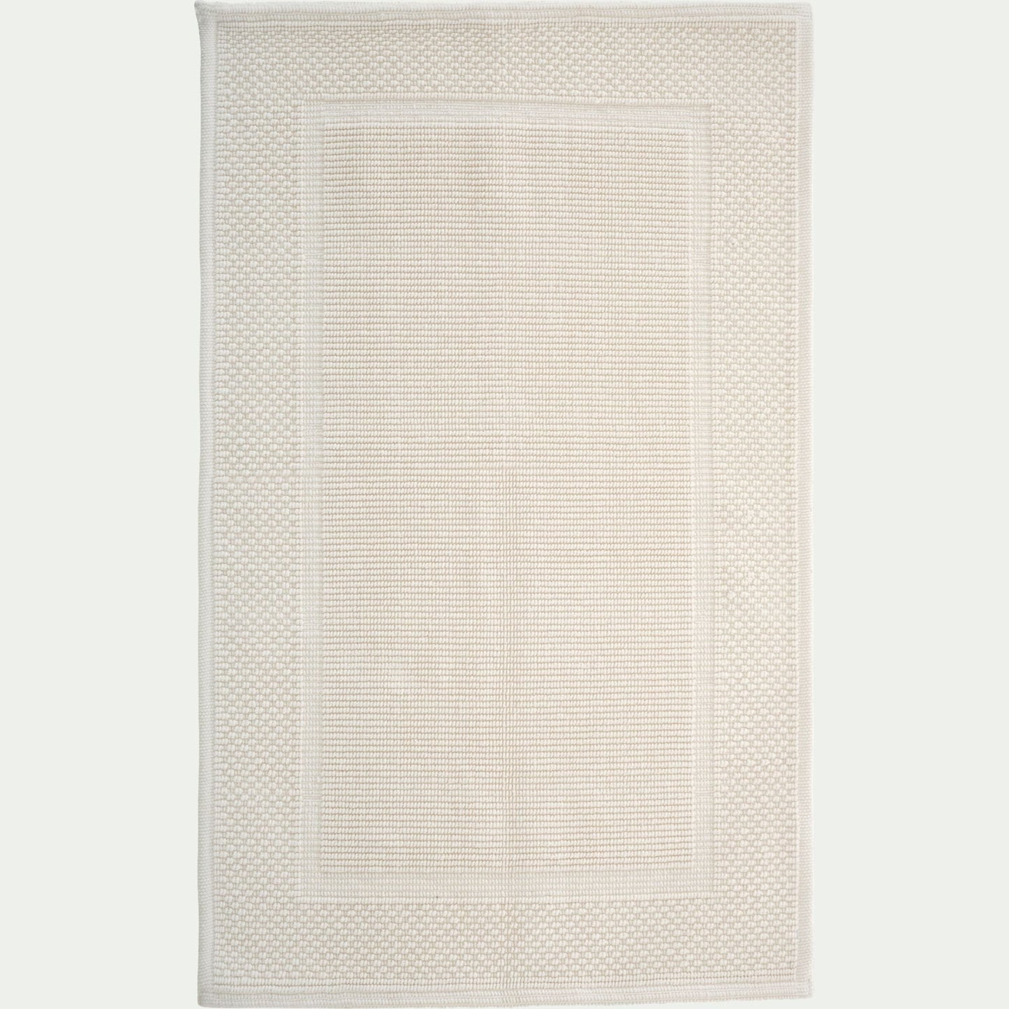 BAGNO - Tapis de bain jacquard en coton 60x100cm - blanc capelan