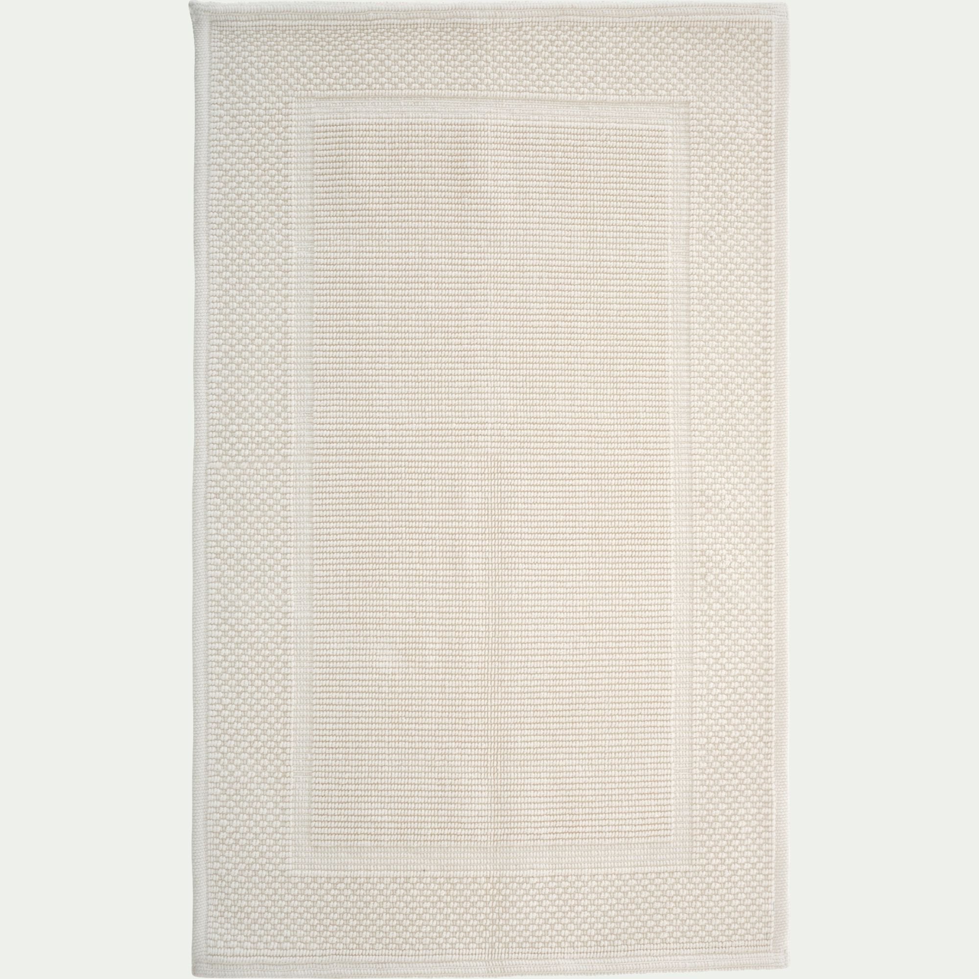 BAGNO - Tapis de bain jacquard en coton 60x100cm - blanc capelan