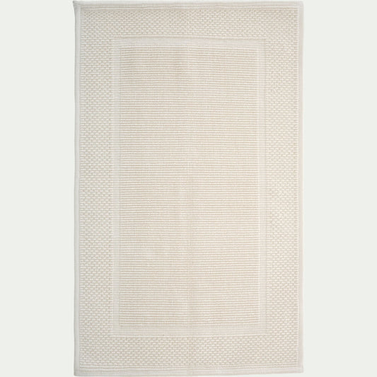 BAGNO - Tapis de bain jacquard en coton 60x100cm - blanc capelan
