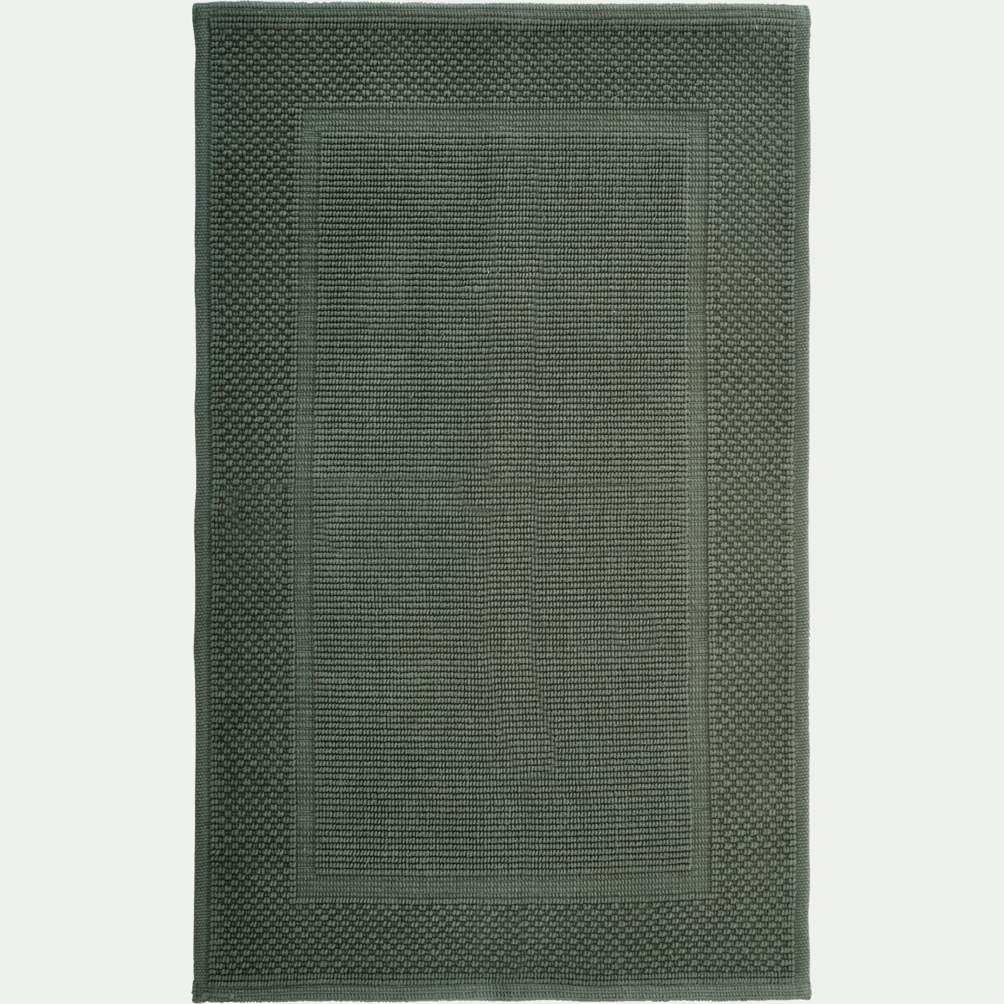 BAGNO - Tapis de bain jacquard en coton 60x100cm - vert cèdre