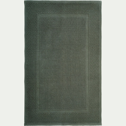 BAGNO - Tapis de bain jacquard en coton 60x100cm - vert cèdre
