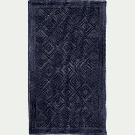 SADOU - Tapis de bain en coton jacquard - l60xL100cm bleu calabrun