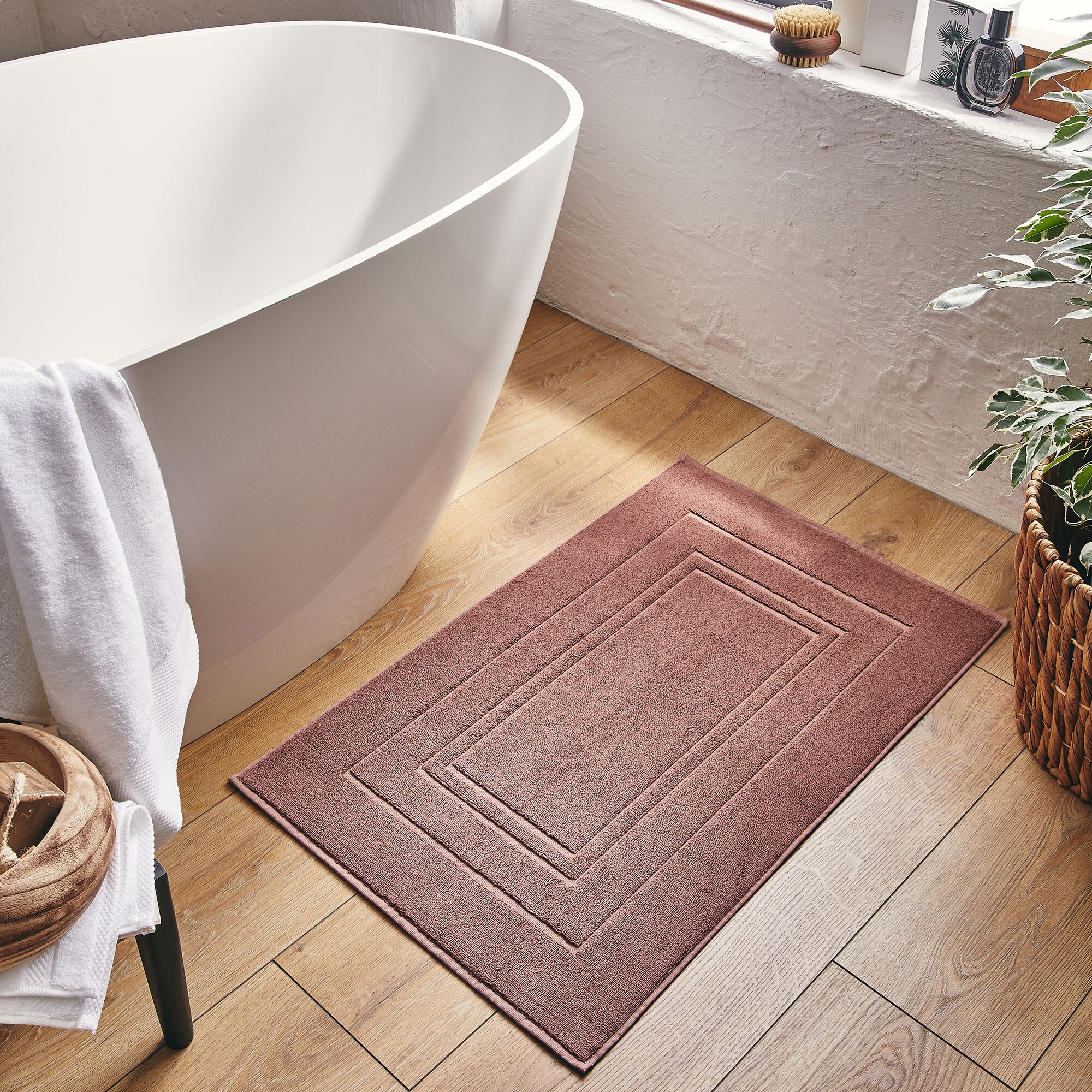 AZUR - Tapis de bain en coton - brun rhassoul 50x80cm