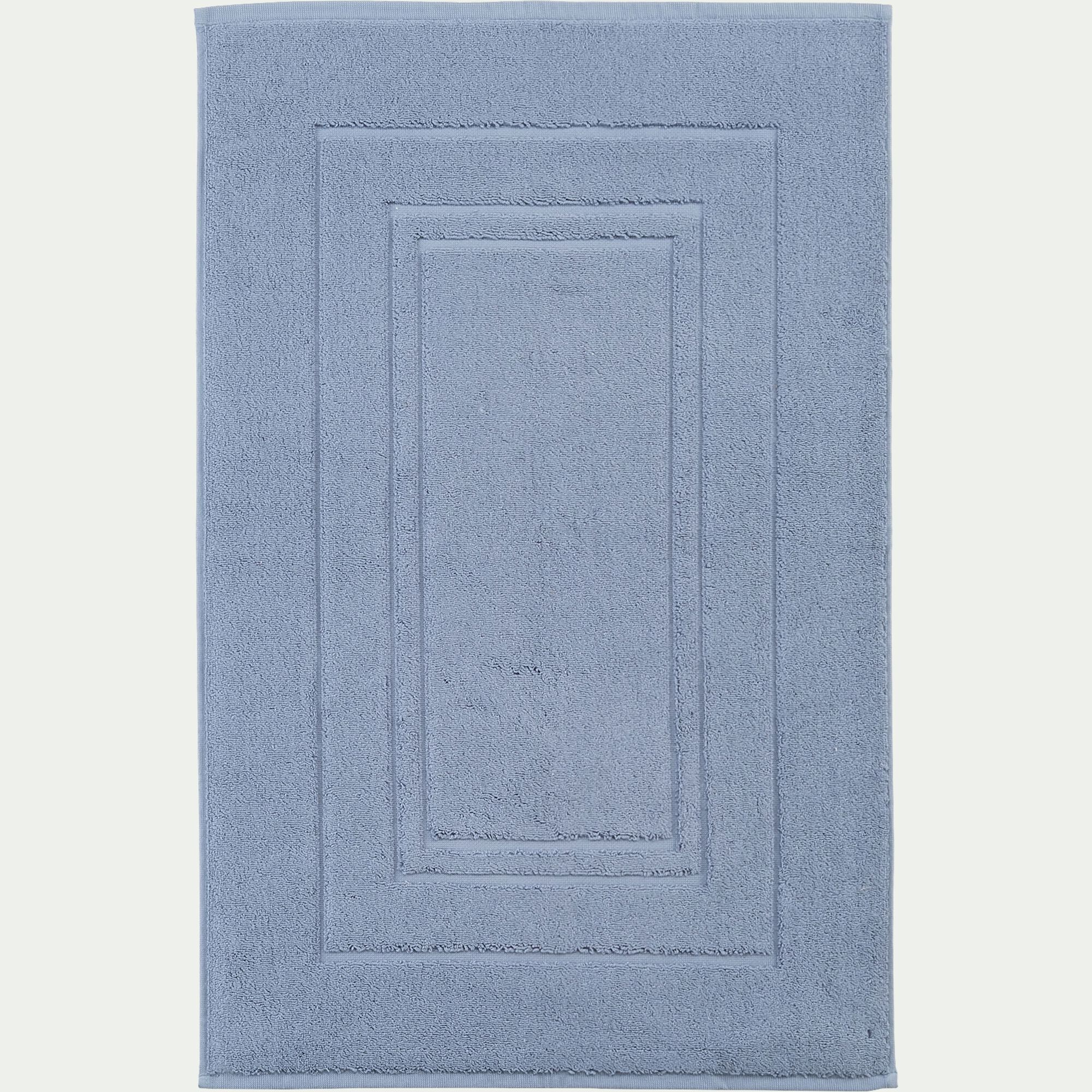 AZUR - Tapis de bain en coton - bleu autan 50x80cm