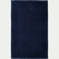 BAGNO - Tapis de bain jacquard en coton 50x80cm - bleu encre