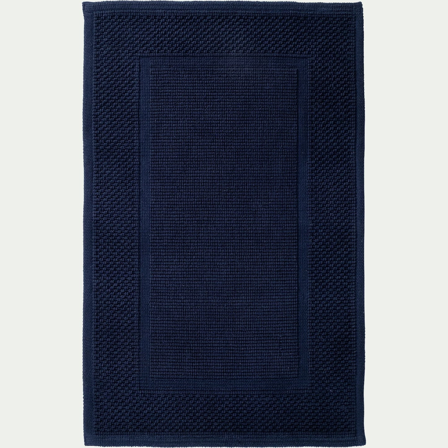 BAGNO - Tapis de bain jacquard en coton 50x80cm - bleu encre