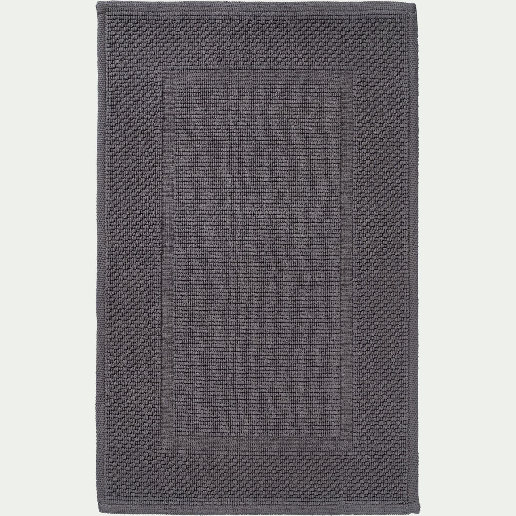 BAGNO - Tapis de bain jacquard en coton 50x80cm - gris restanque