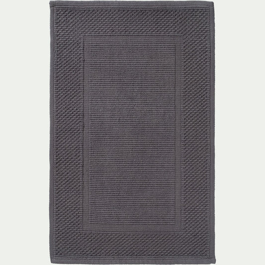 BAGNO - Tapis de bain jacquard en coton 50x80cm - gris restanque