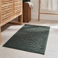 ELIPSO - Tapis de bain en coton jacquard 50x80cm - vert cèdre