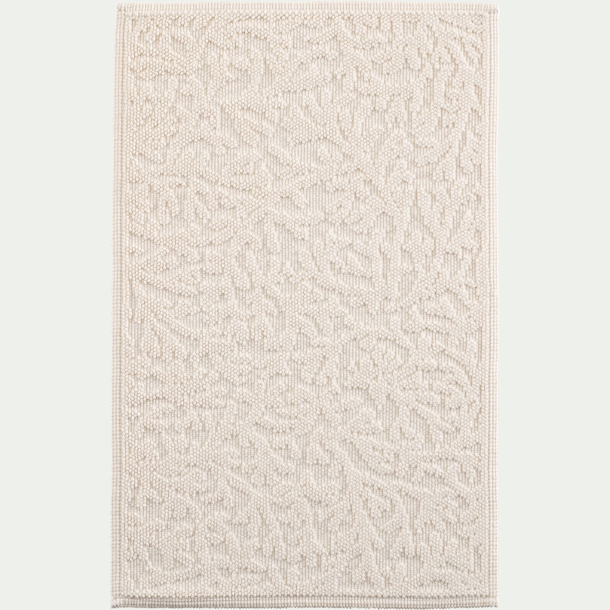 ELIPSO - Tapis de bain en coton jacquard 50x80cm - blanc ventoux