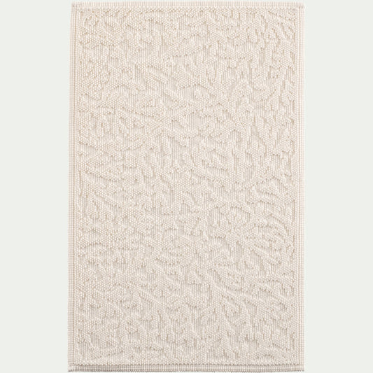 ELIPSO - Tapis de bain en coton jacquard 50x80cm - blanc ventoux