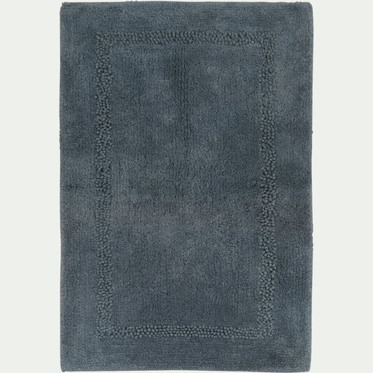 LOUCETA - Tapis de bain en coton 50x80cm - bleu autan