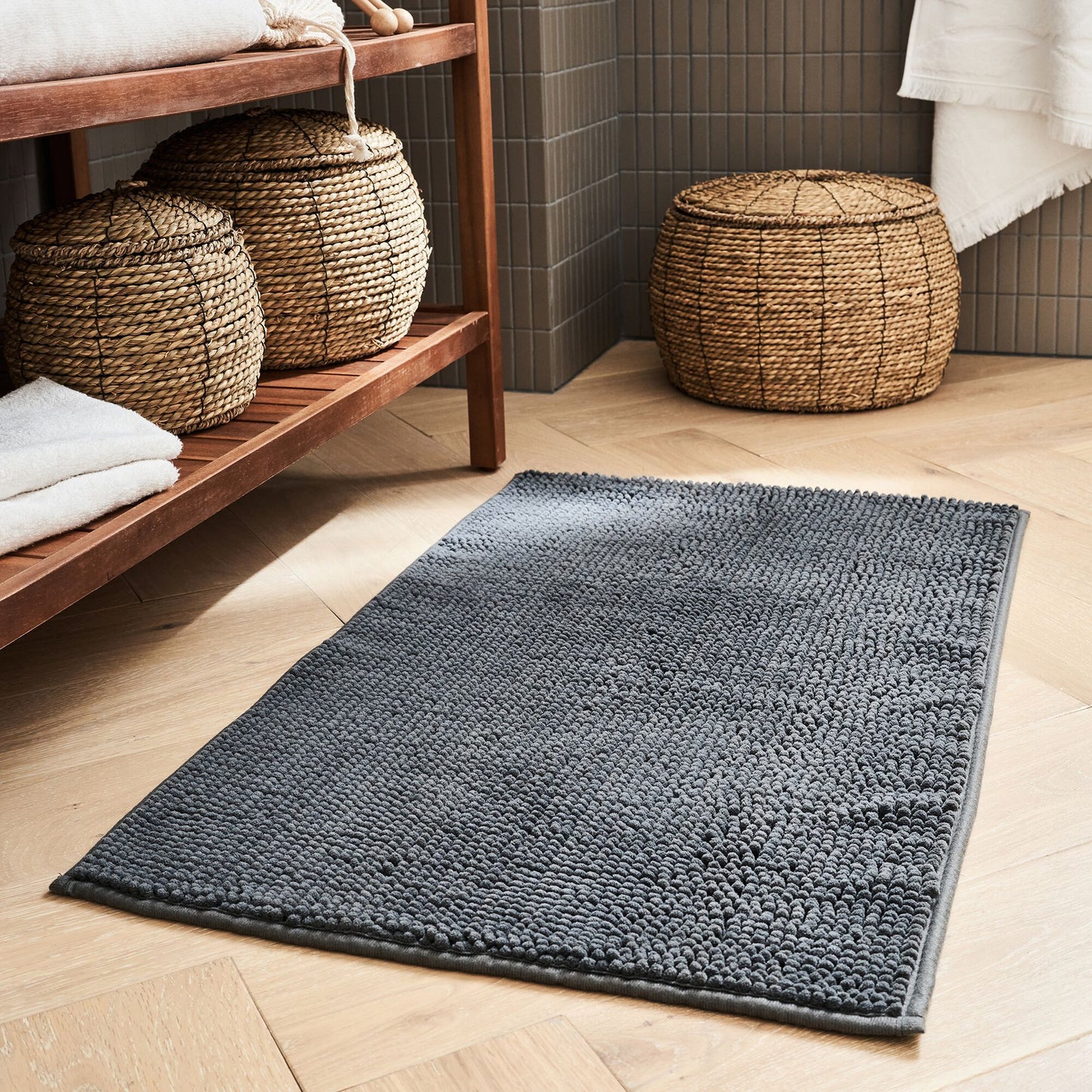 PICUS - Tapis de bain antidérapant 50x80cm - gris restanque