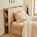 BALME - Tête de lit en bois avec rangement - effet chêne clair L165cm