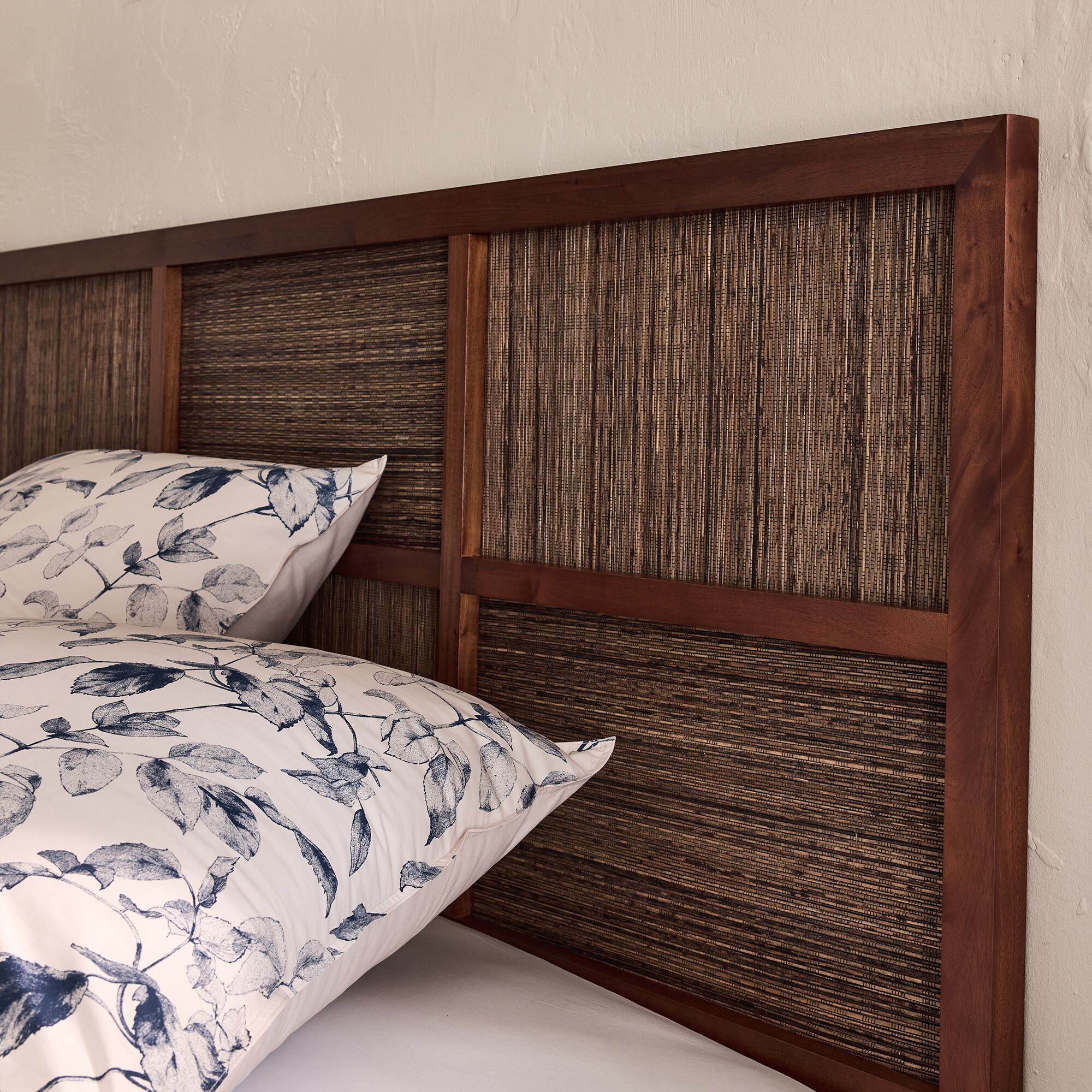 COCOON - Tête de lit en acajou L170cm - bois foncé
