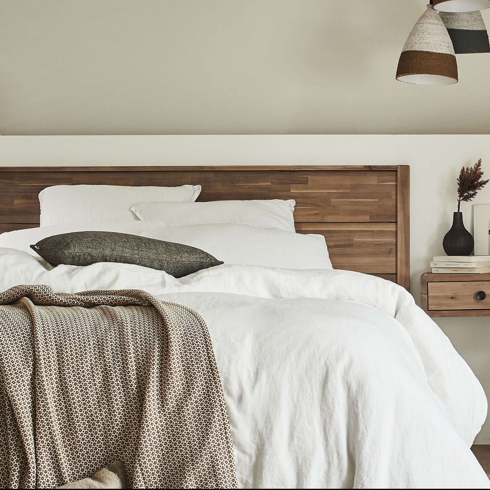 GAIA - Tête de lit en bois d'acacia massif L140cm