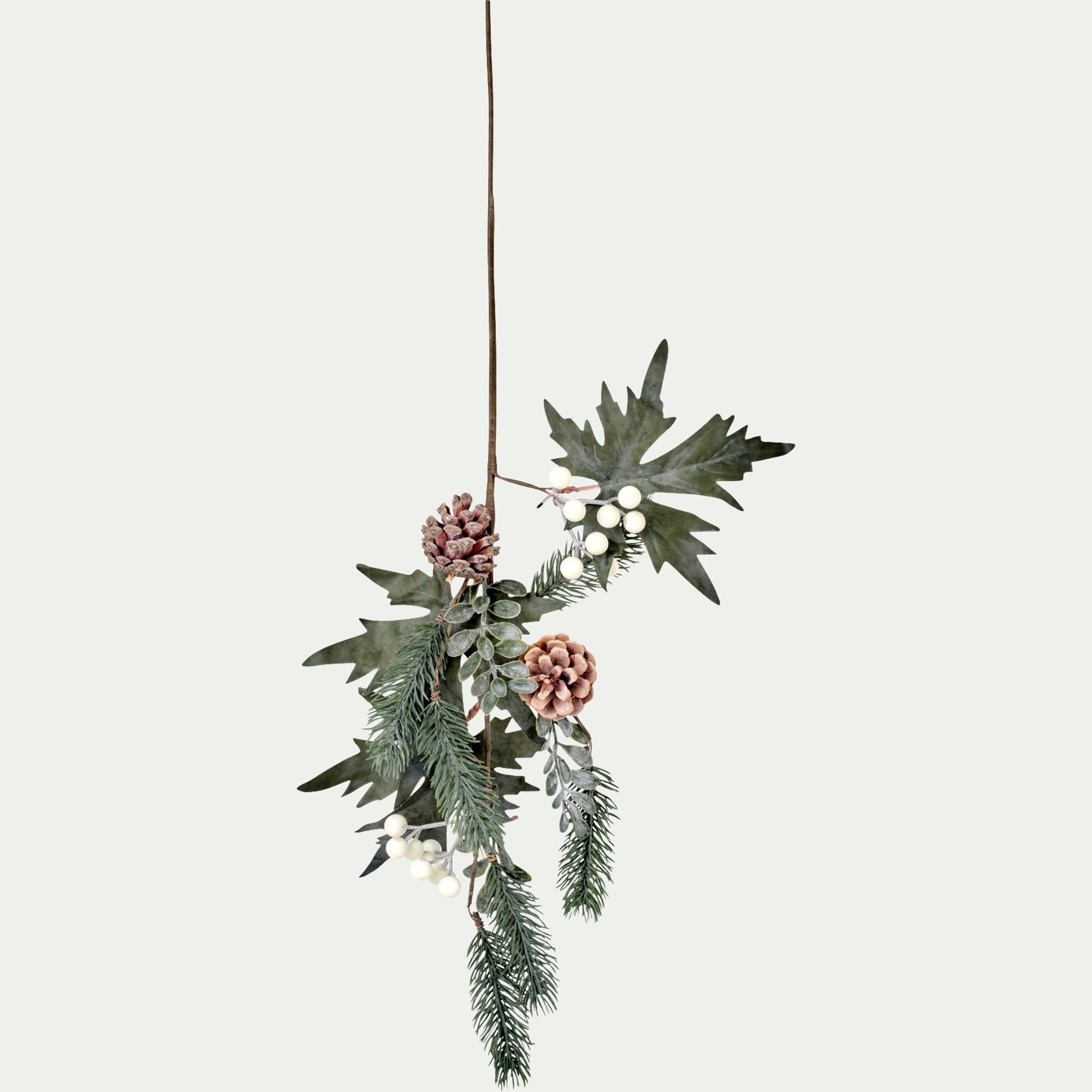 DRALINO - Branchage de Noël artificiel de sapin et de baies H60cm - vert