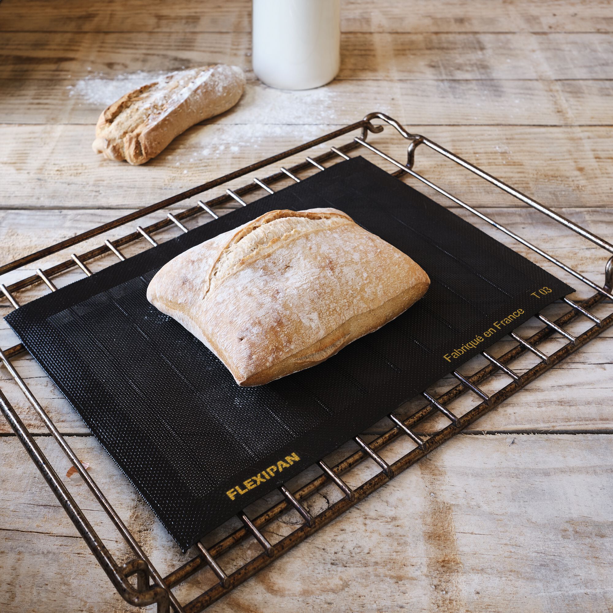 FLEXIPAN - Tapis de cuisson boulangère en fibre de verre et silicone 29,5x42cm - noir