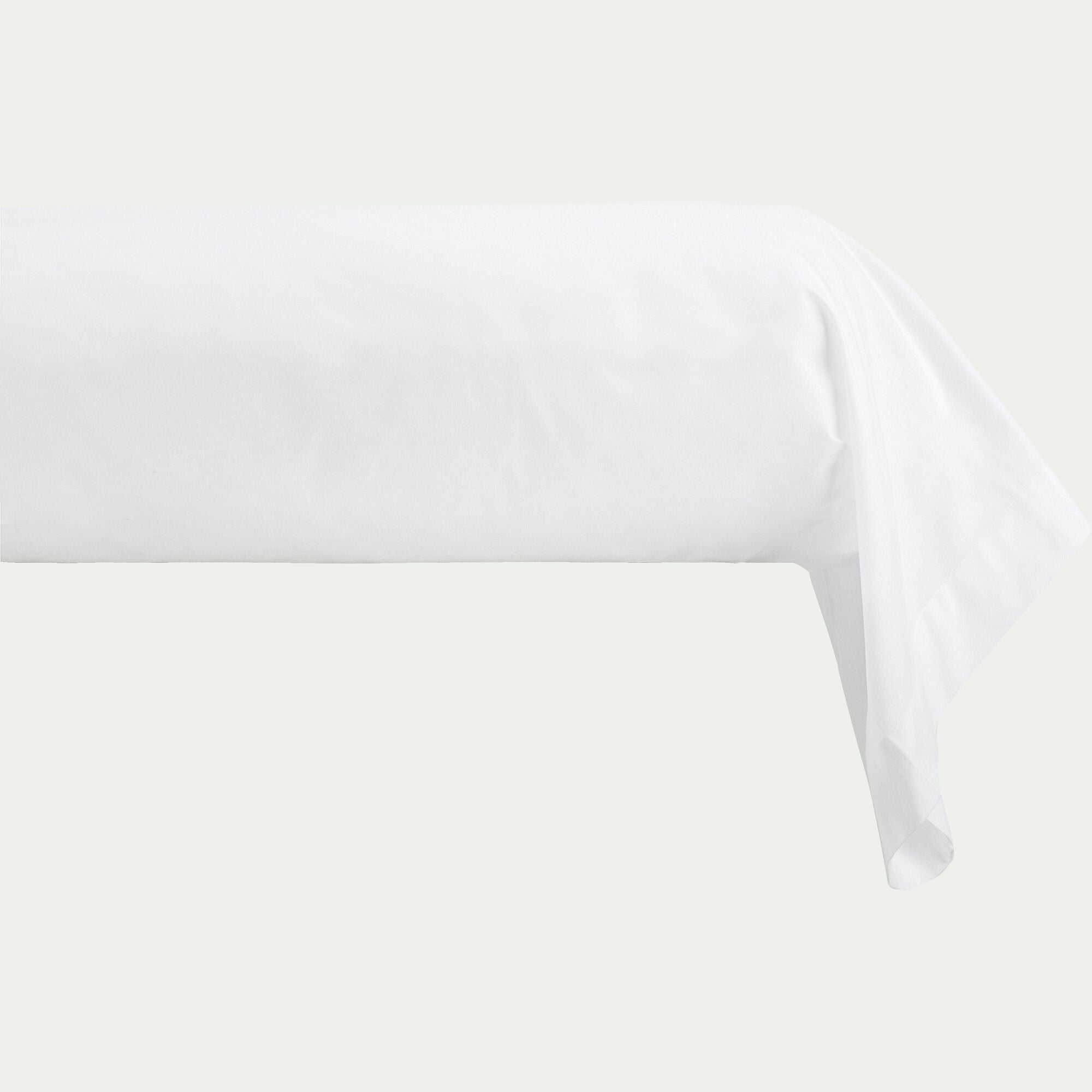 FLORE - Taie de traversin en percale de coton - blanc d'optique 43x190cm