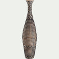 AGANTA - Grand vase en bambou et jonc de mer tressé H84cm - noir