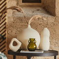 ALMA - Vase contemporain en faïence H28cm - blanc