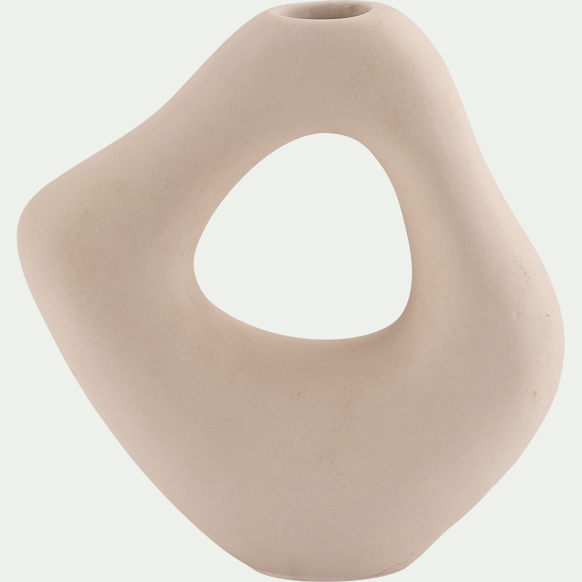 AMANN - Vase contemporain en dolomite H17cm - blanc ventoux