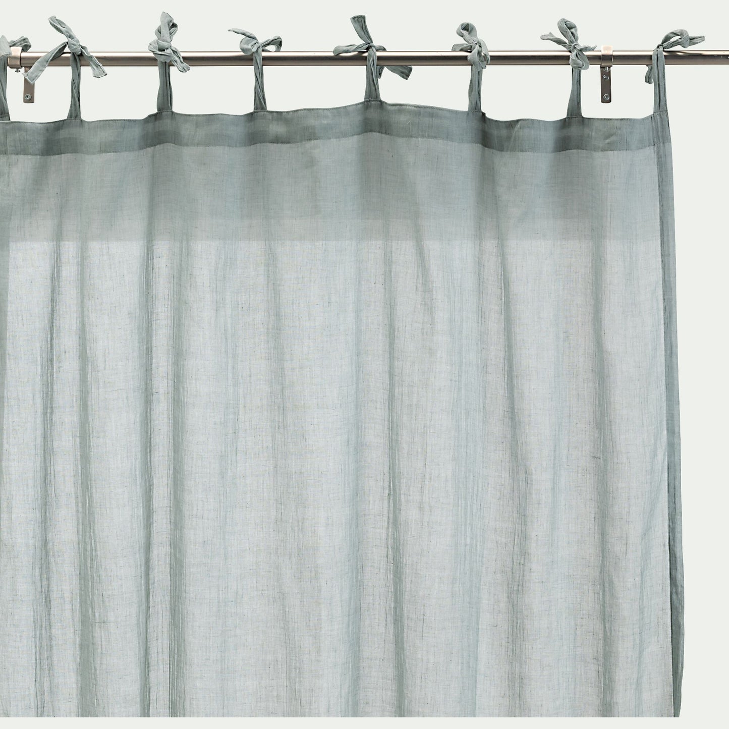 ALBY - Voilage à nouettes en polyester et coton 130x250cm - bleu calaluna