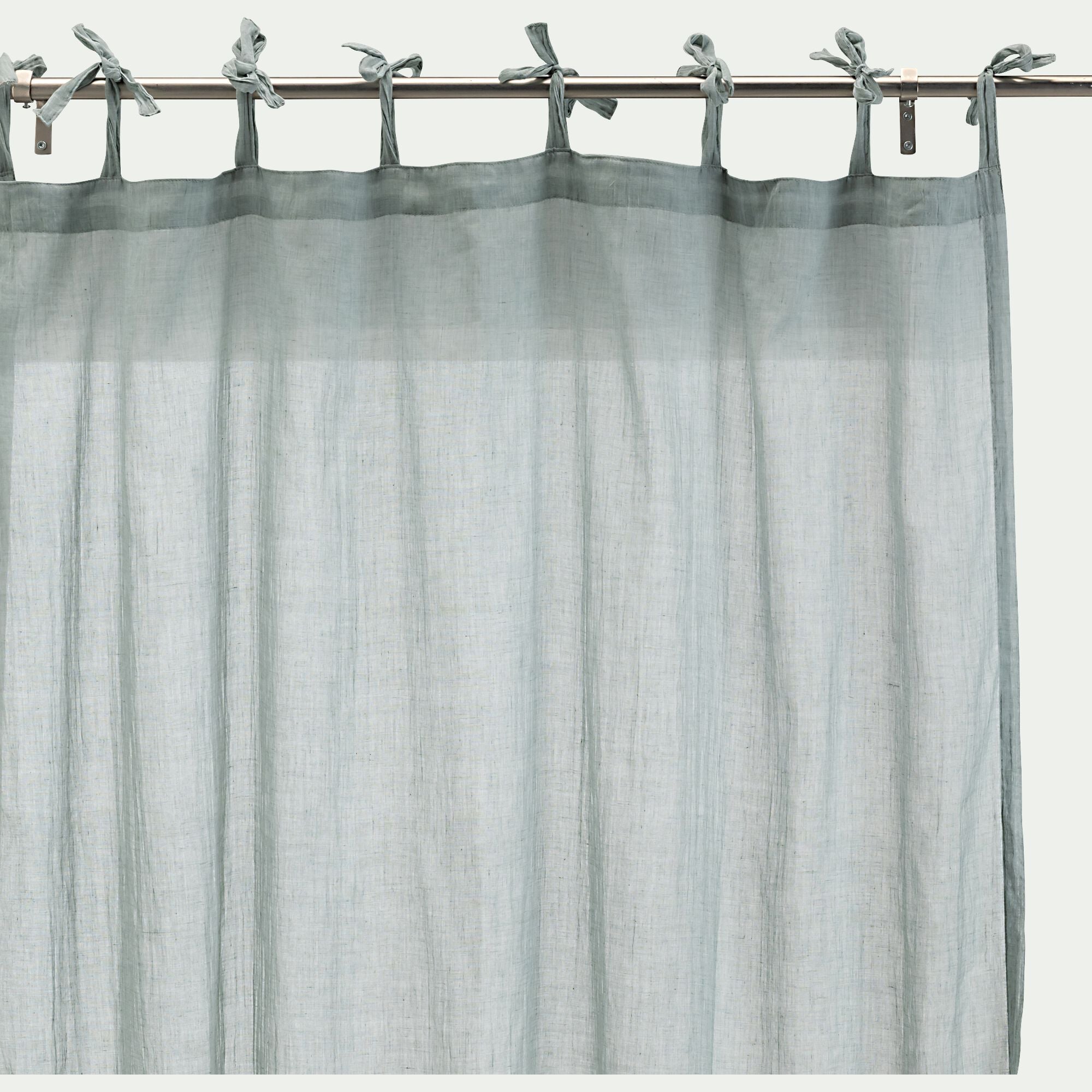ALBY - Voilage à nouettes en polyester et coton 130x250cm - bleu calaluna