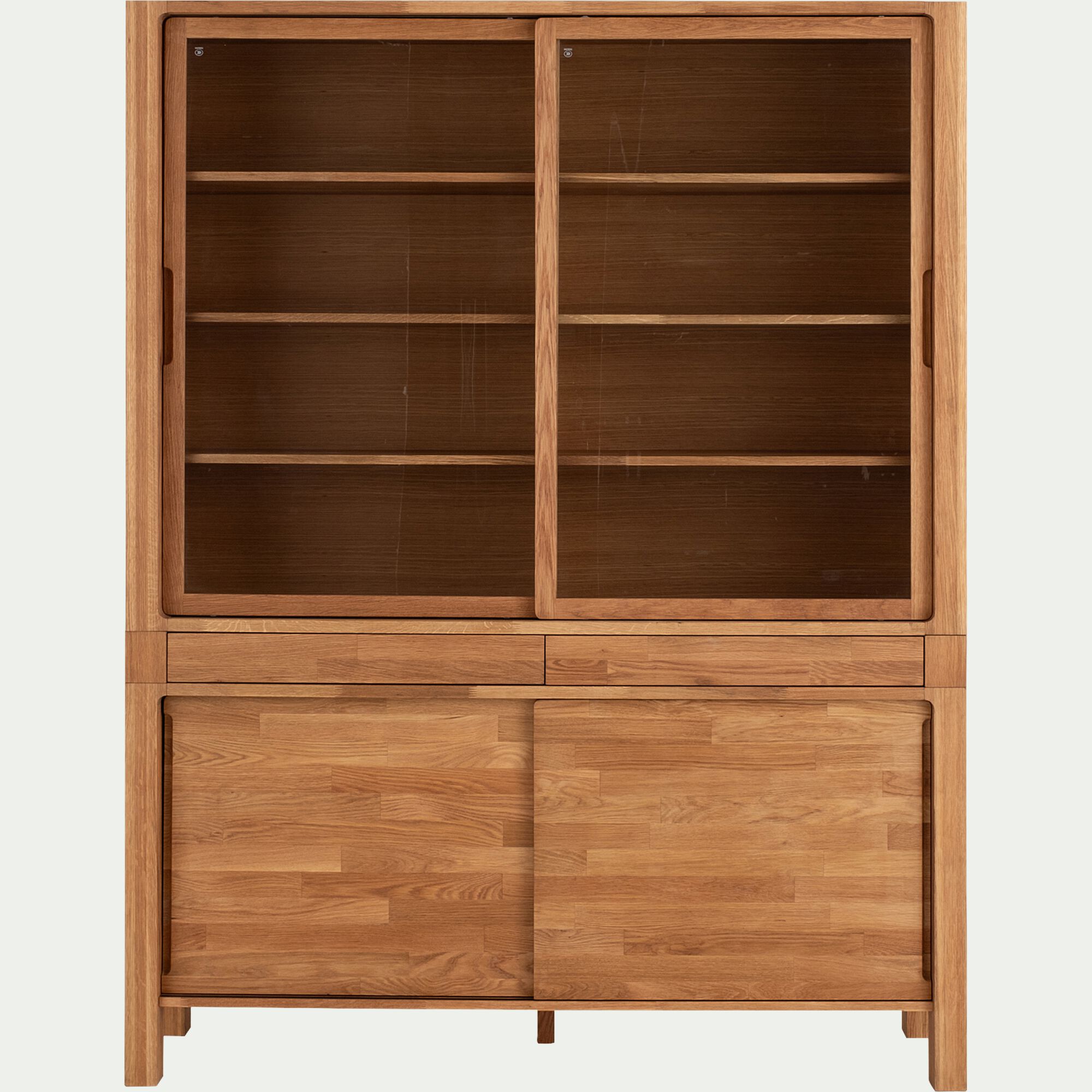 LANKARIA - Vaisselier 4 portes en chêne massif L160cm - bois clair