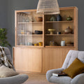 LUCCIANA - Vaisselier 4 portes en bois L212cm - bois clair