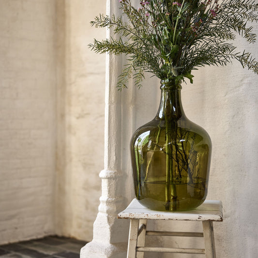 AUBERVILLE - Grand vase en verre recyclé H42cm - vert
