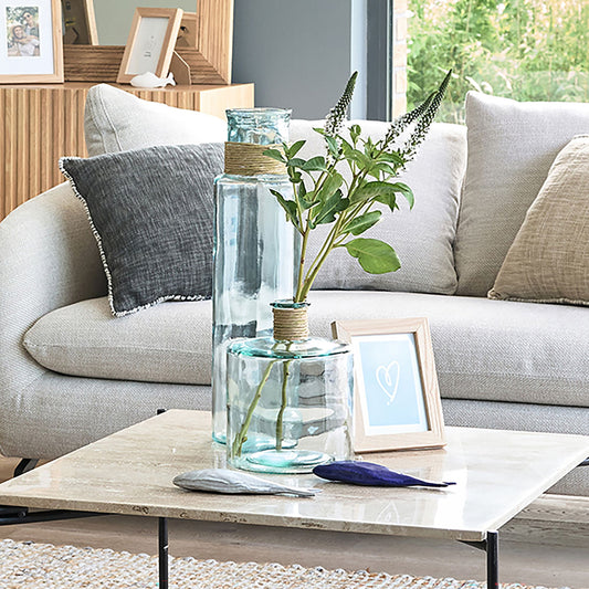 SORELLA - Vase tube en verre recyclé h55cm - transparent