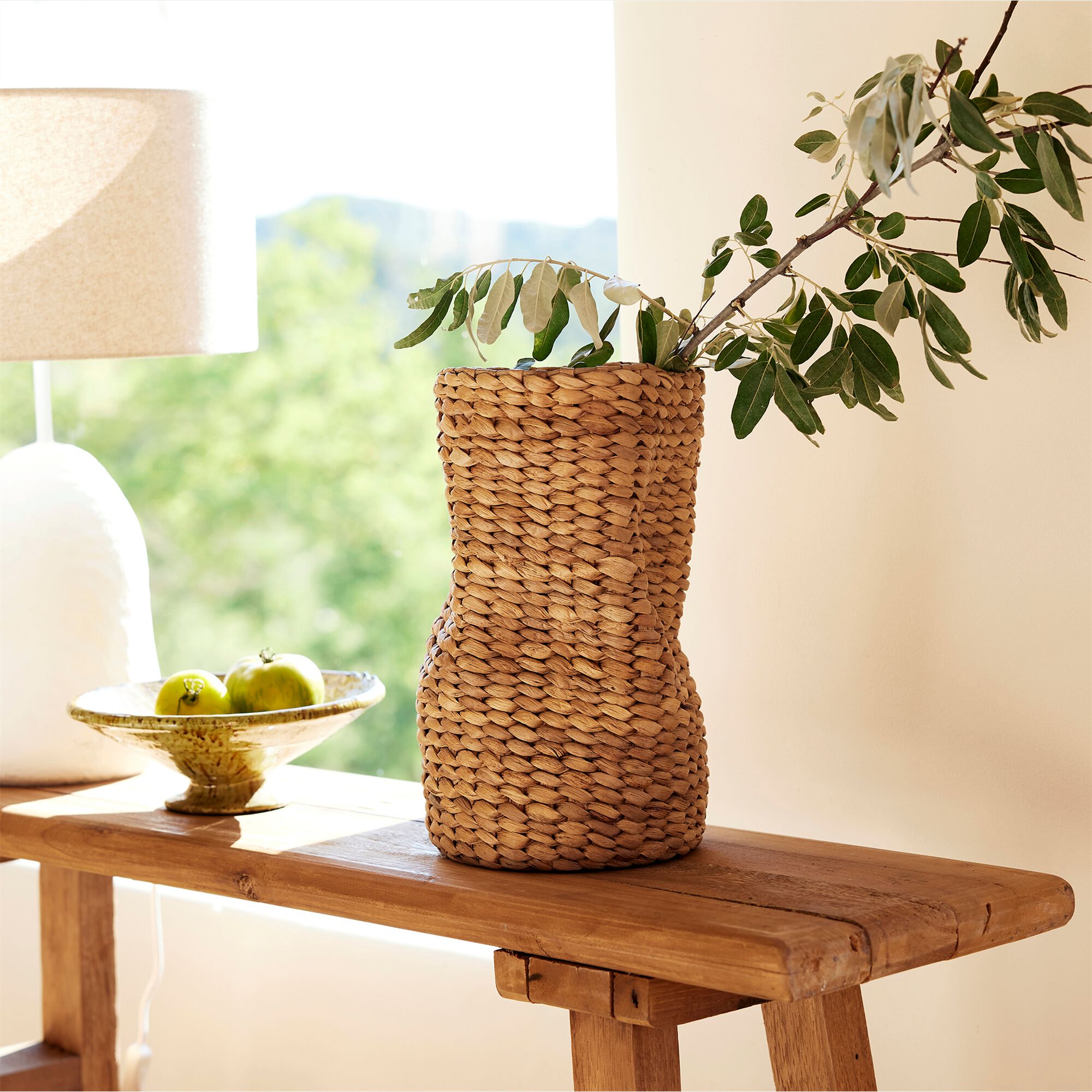 BEAUSSET - Vase contemporain en jacinthe d'eau H46cm - naturel