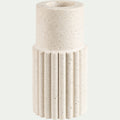 CALLELONGUE - Vase tube en béton à relief H21cm - blanc