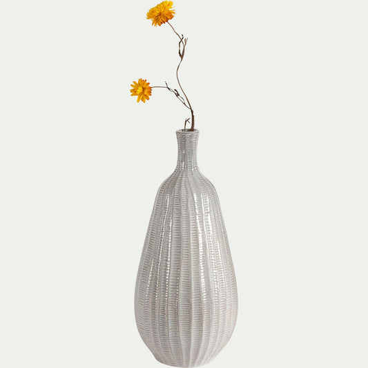 CIBORRO - Soliflore en faïence H31,5cm - beige