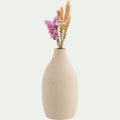 GERANI - Vase classique en grès H17,5cm - beige