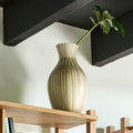 LAPSANA - Vase classique en bambou rayé H41cm - blanc