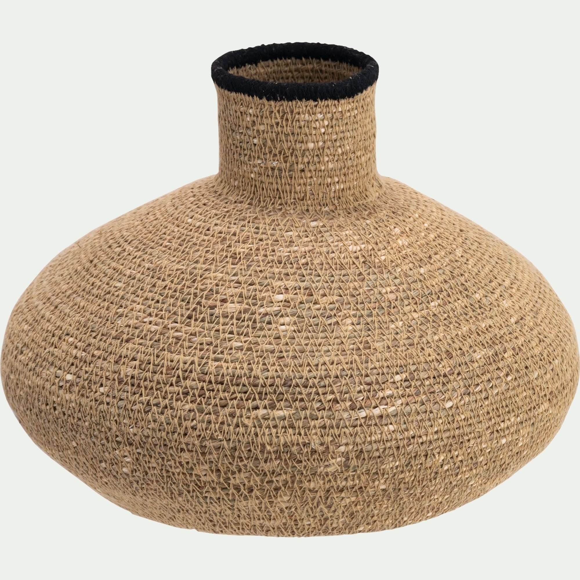LAUROUX - Vase boule en jonc de mer H19cm - naturel