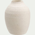 LOSSE - Vase classique en grès moucheté H15cm - blanc