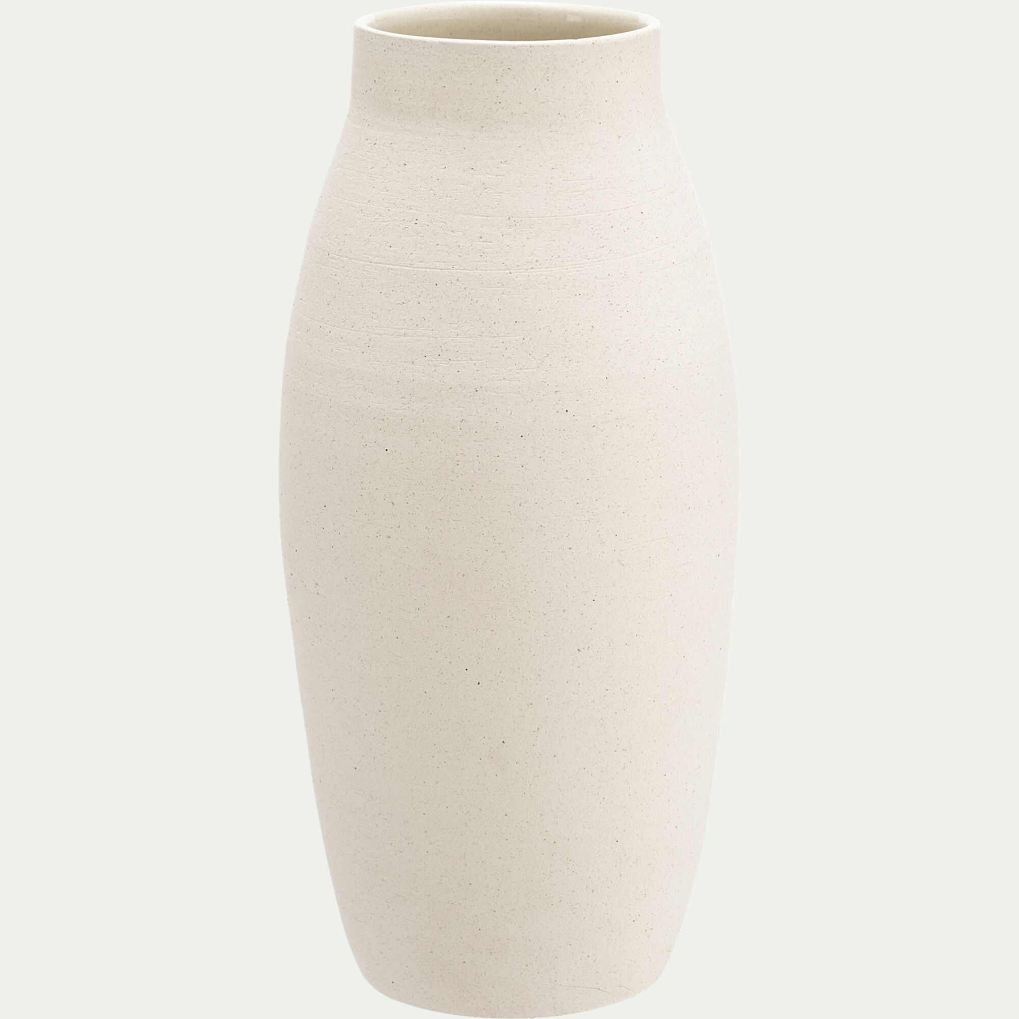 LOSSE - Grand vase en grès moucheté H45cm - blanc