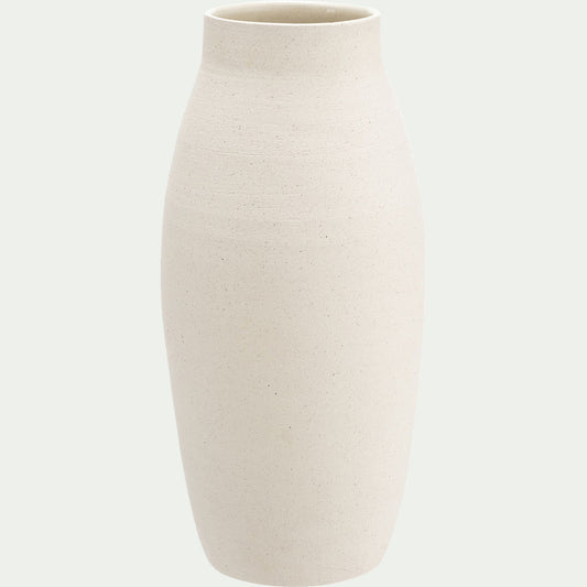 LOSSE - Grand vase en grès moucheté H45cm - blanc