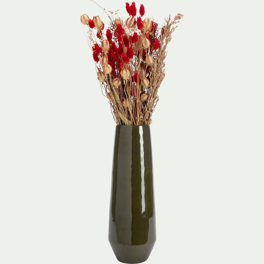 PANESTREL - Vase tube en céramique H34,5cm - vert