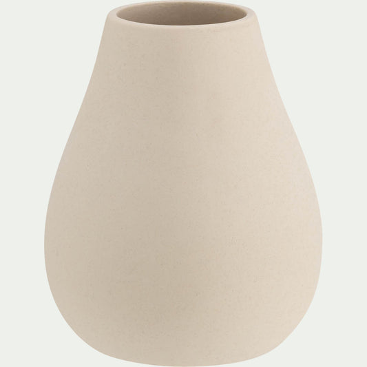 SABUGAL - Vase classique en faïence H15cm - beige