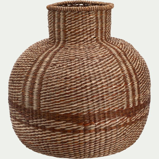 SALERNES - Vase boule en jonc de mer D50cm - naturel