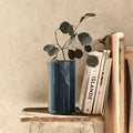 ARCOMIE - Vase tube en verre H23cm - bleu