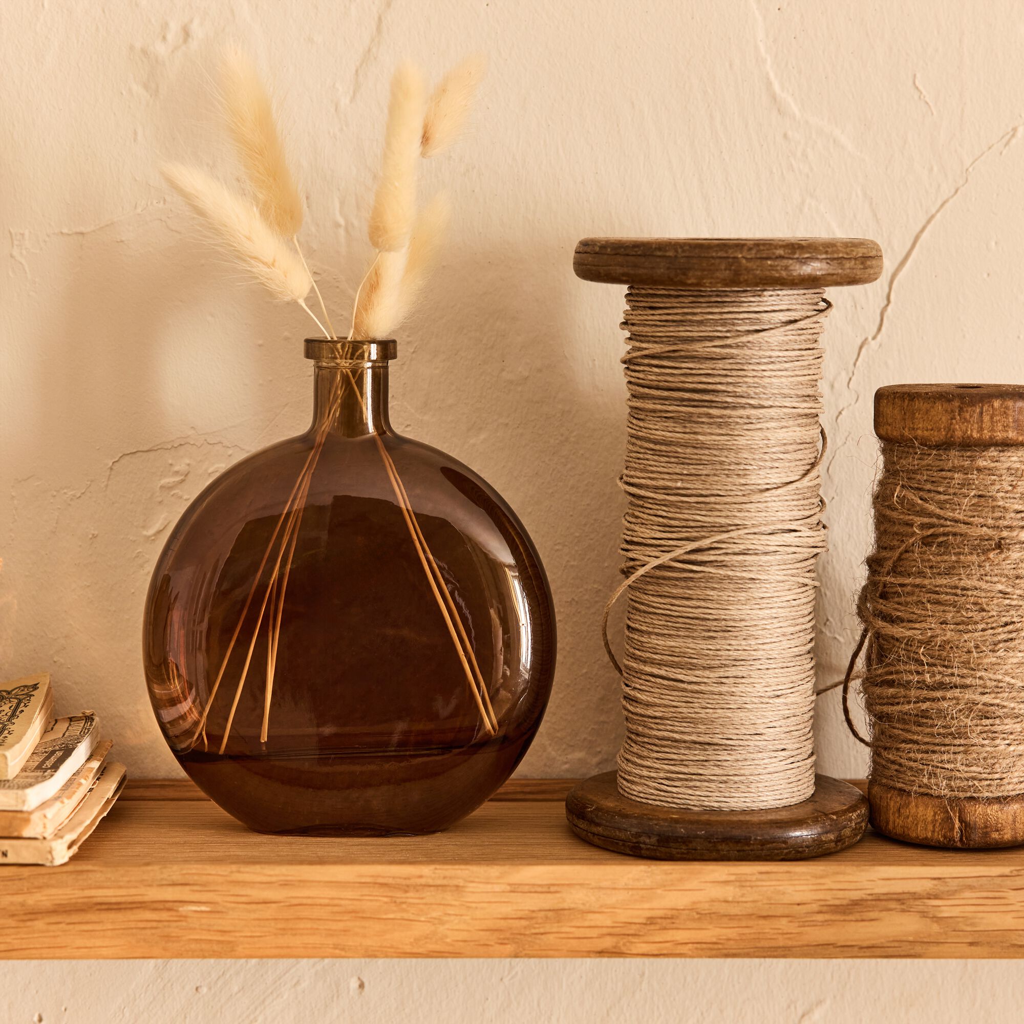 AUBEL - Petit vase en verre h12,5cm - marron