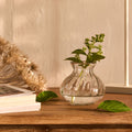 CASPOR - Petit vase en verre à vagues 9,5cm - transparent