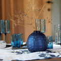 CHALON - Vase boule en verre sodocalcique H15,5cm - bleu