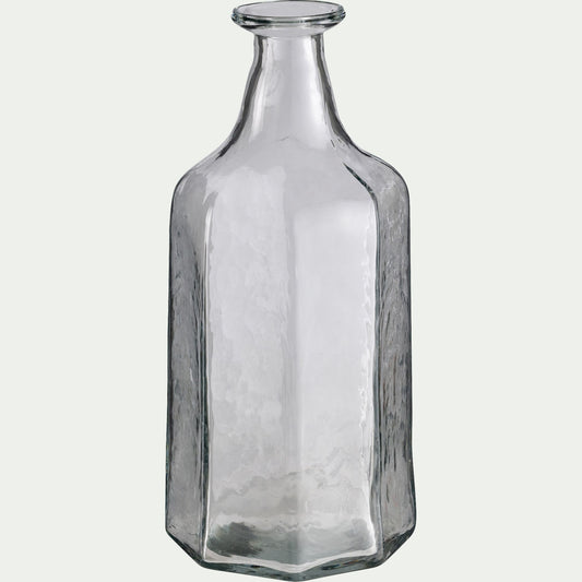 COPAIA - Vase en verre sculpté D11xH25cm - transparent
