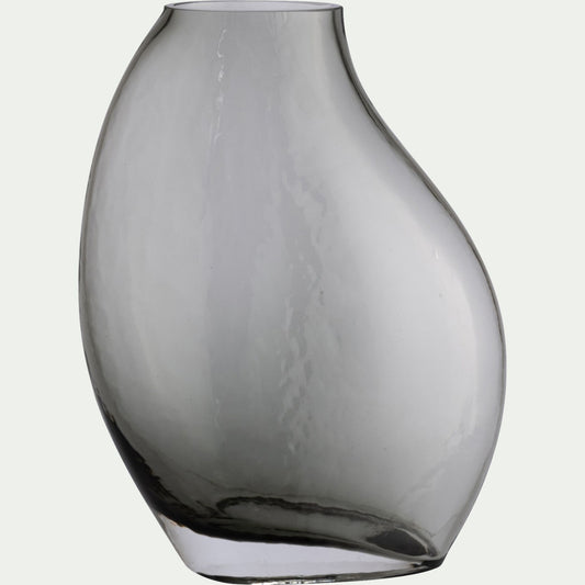 MELIR - Vase contemporain en verre H25cm - gris